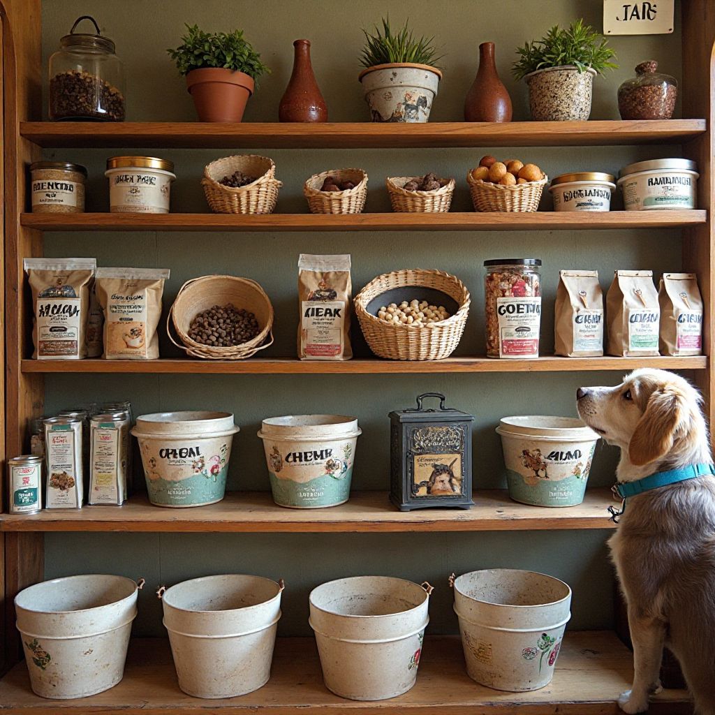Store interior with natural pet food section