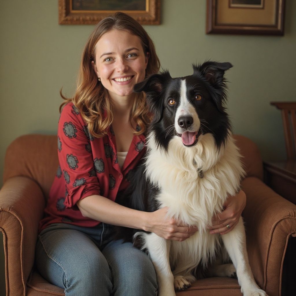 Customer with their rescue dog