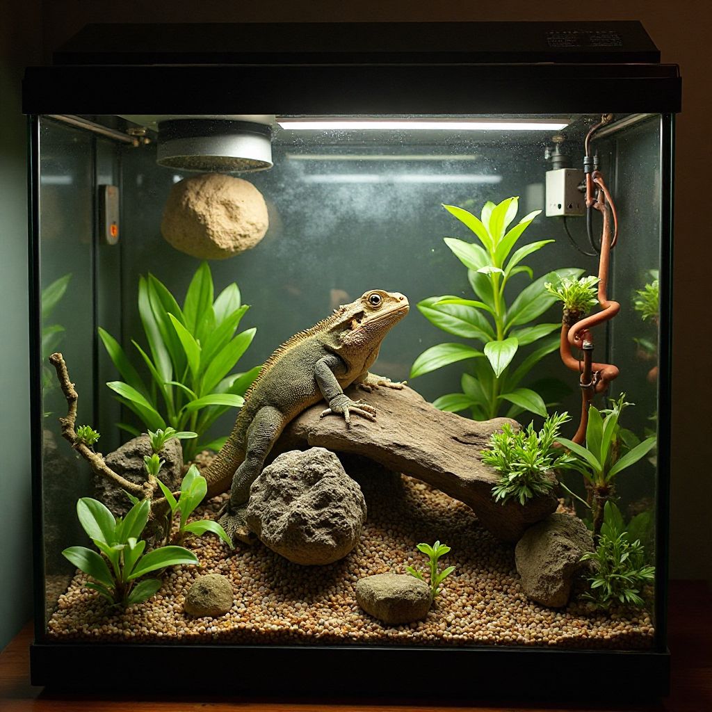 Expert setting up optimal pet habitat