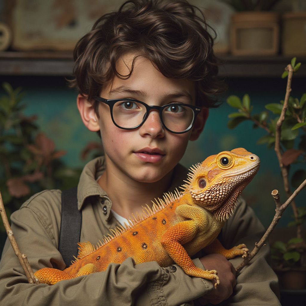 Robert with his exotic pets